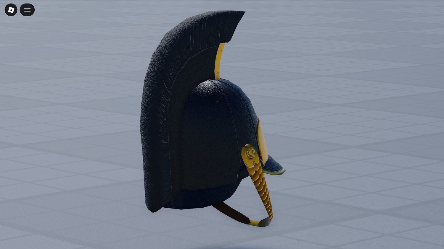 Roblox black cuirassier helmet with gold plate