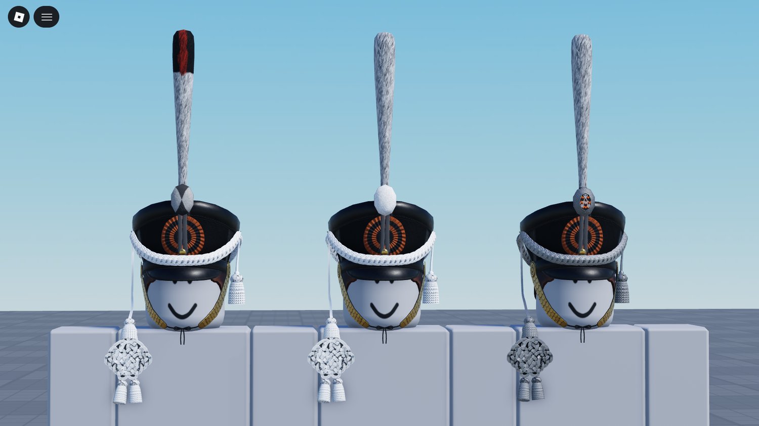 Roblox 3 pack Hussar military hats