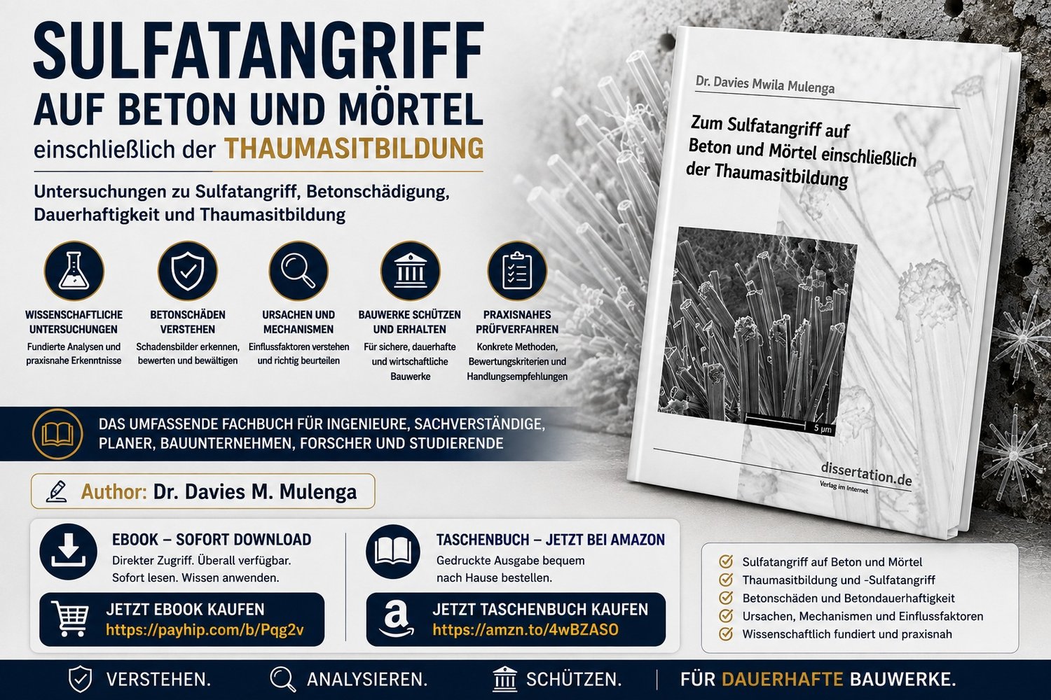 Mechanisms of Concrete Deterioration, Durability and Thaumasite Formation, Zum Sulfatangriff auf Beton und Betoninstandsetzung