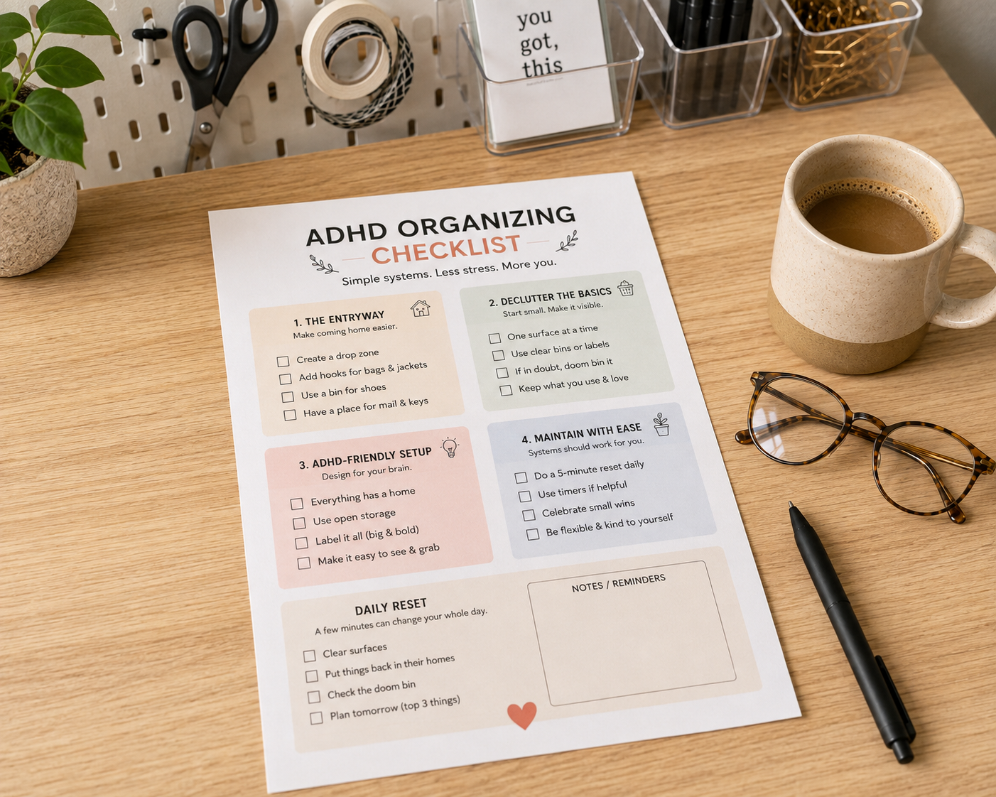 Green Calm Vibes o_1k0ikkk2s1fhe5lk17oms3jm29c Why Traditional Organizing Advice Failed My ADHD Brain (And What Finally Worked)