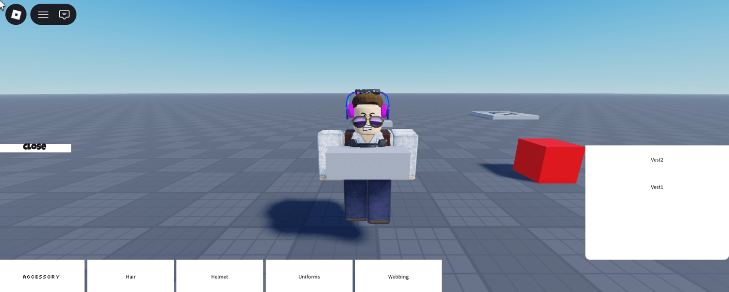 Roblox hair customization and selection menu