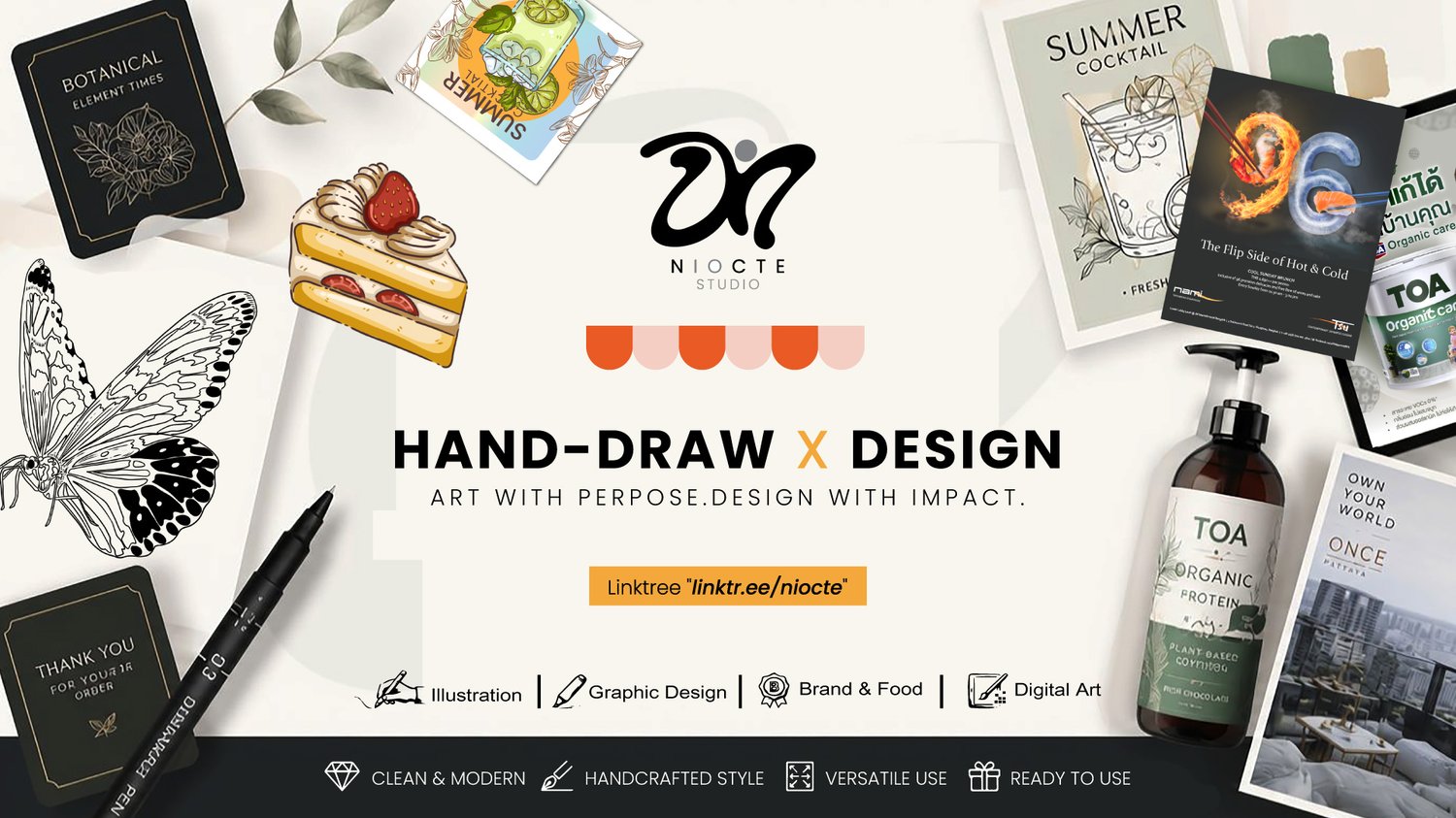 We combine hand-drawn artistry with professional design ✨ to create work that is both “beautiful” and “practical”.  #noctestudio #รับวาดภาพ #foodillustration #ภาพวาดมือ #รับคอมมิชชั่น