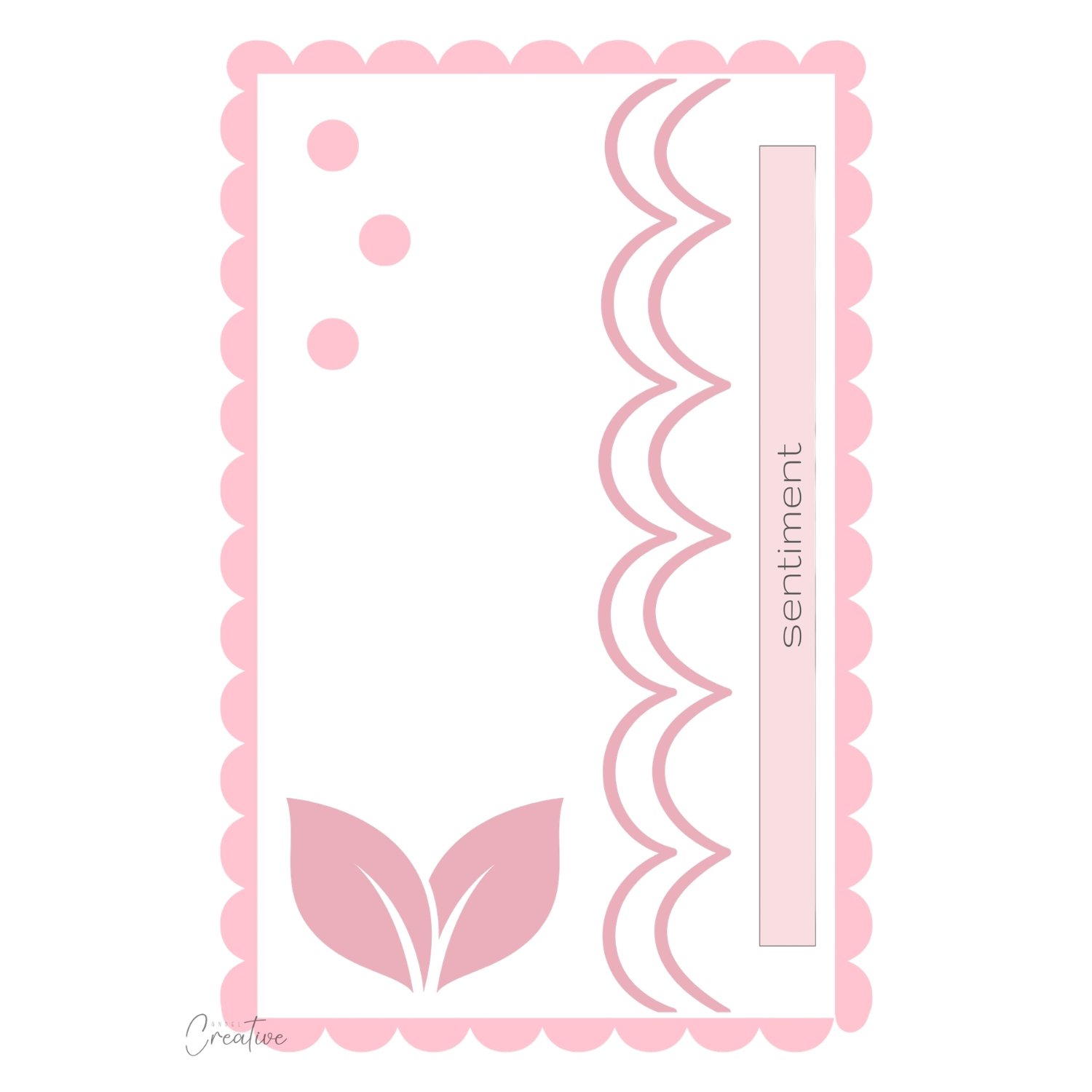 Card making sketch with design elements in pink and white