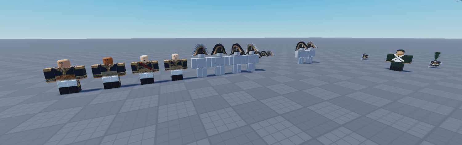 Roblox French infantry backpacks and uniform accessories