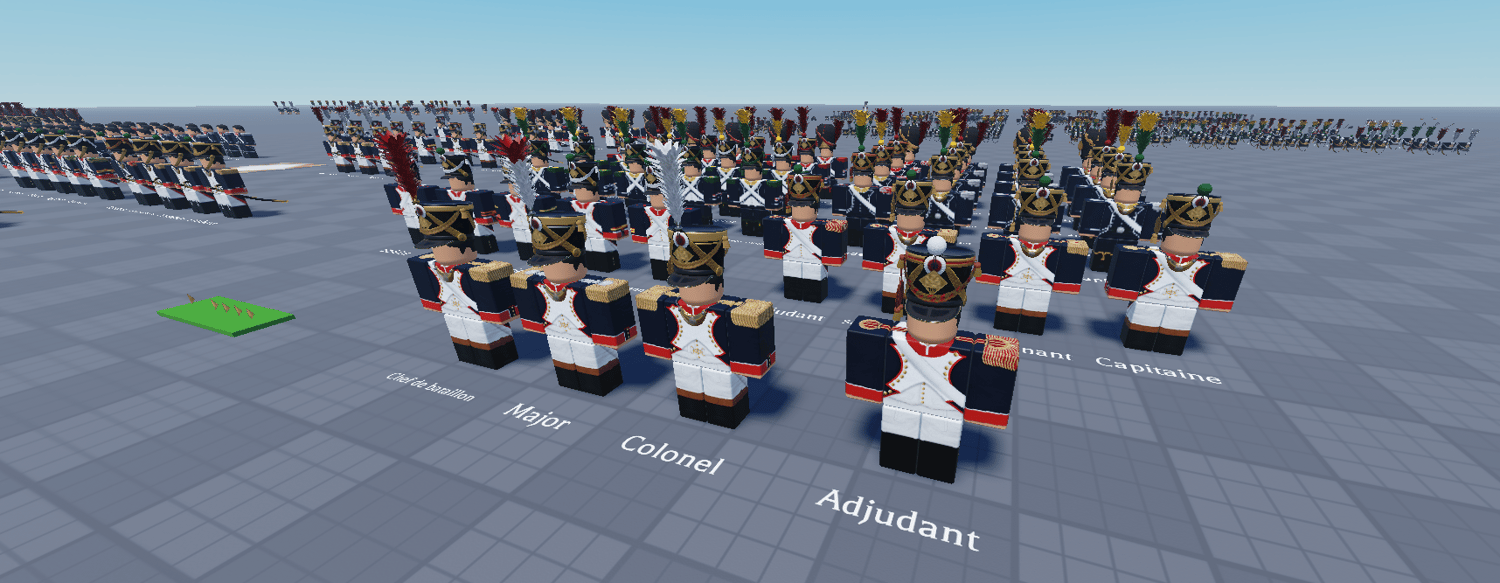 Napoleonic French infantry uniforms for Roblox military games