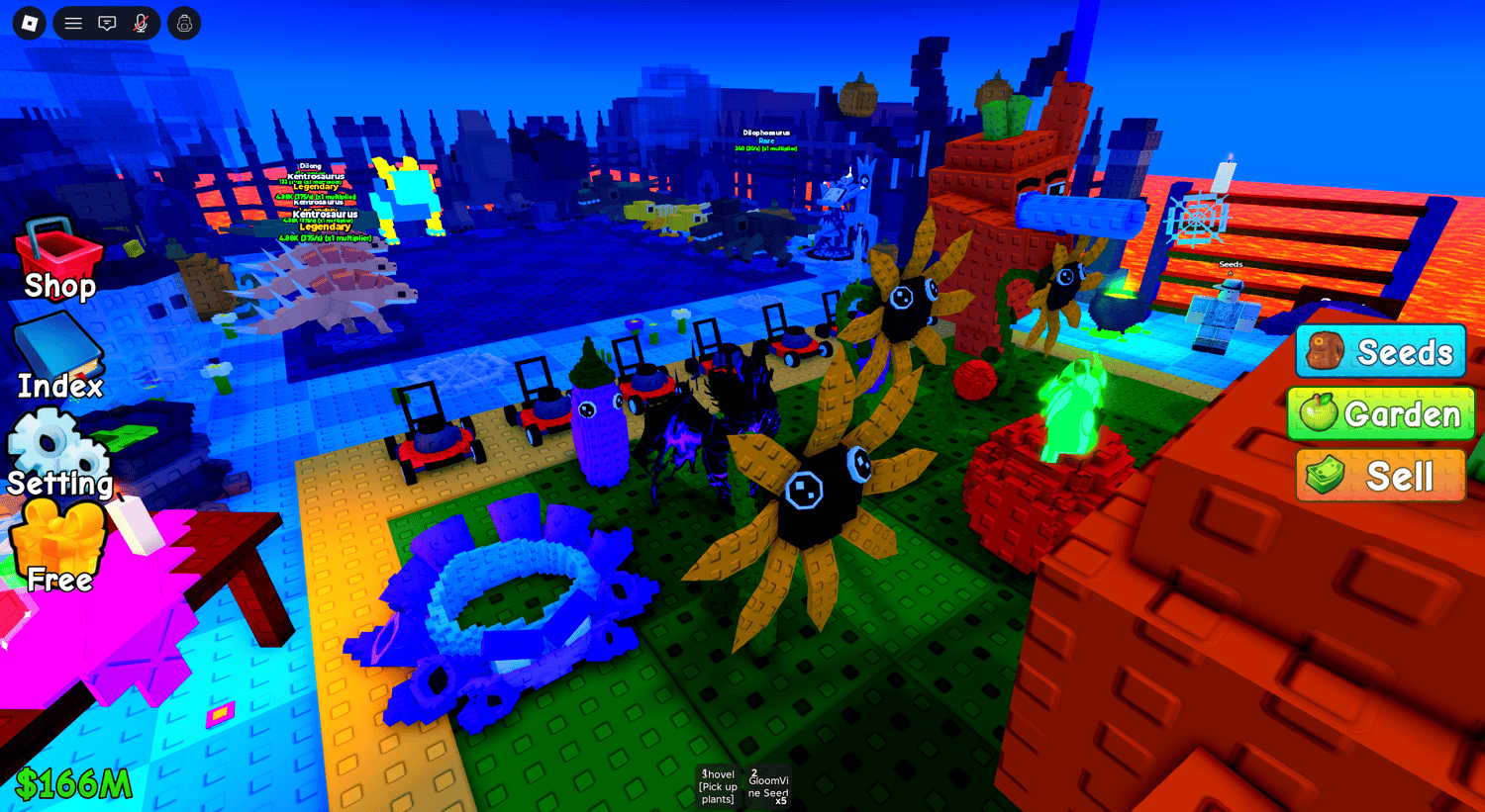 Roblox plant versus dinosaur battle gameplay