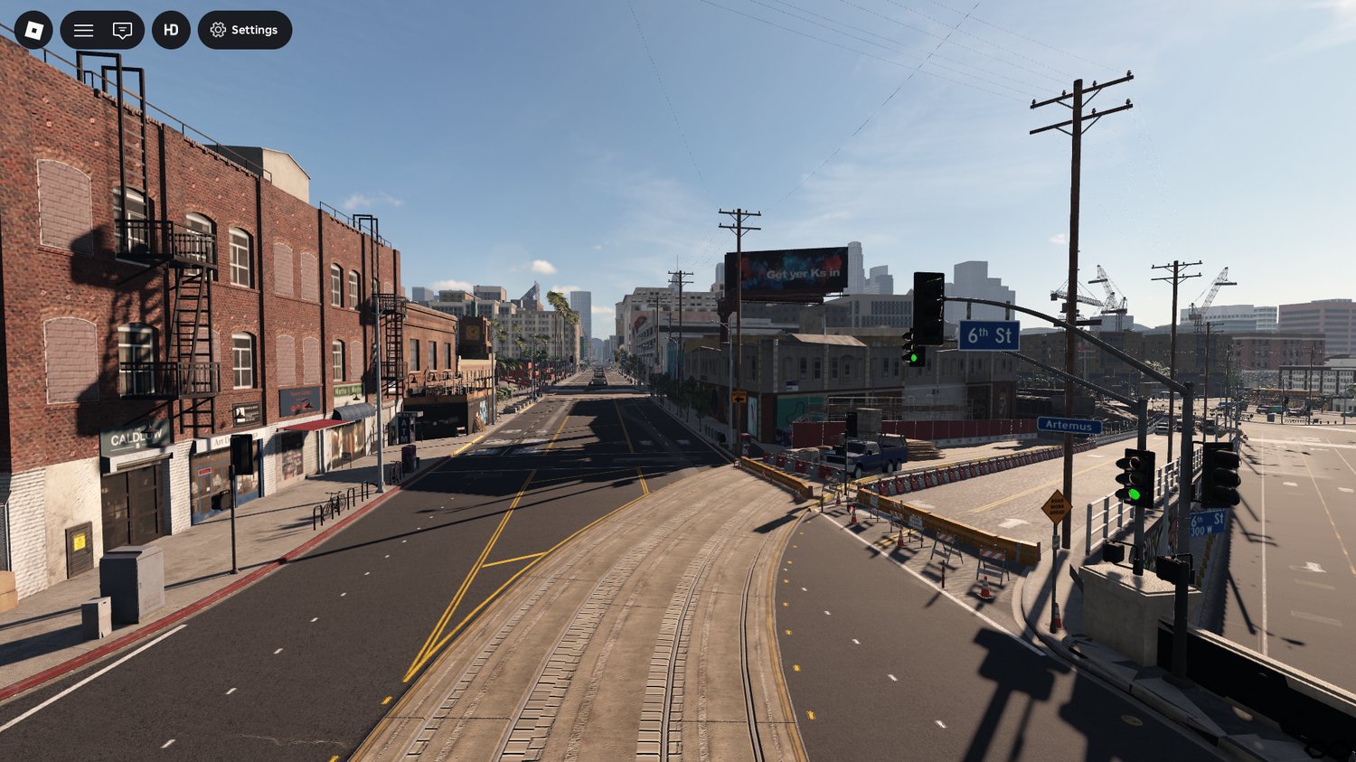 Realistic metropolitan intersections and road signs