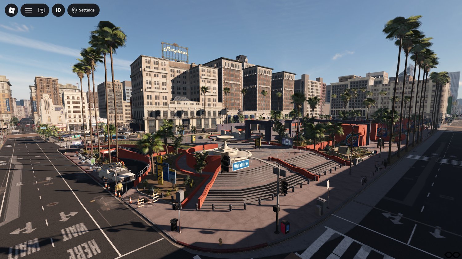 Roblox city streets with working traffic lights
