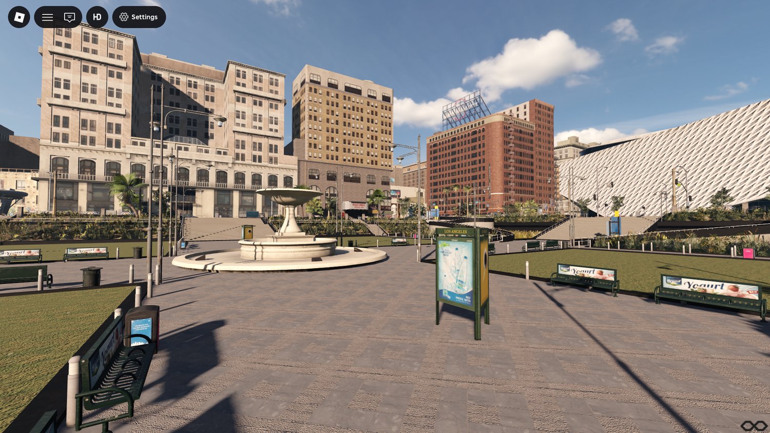 Construction site and city streets in Roblox