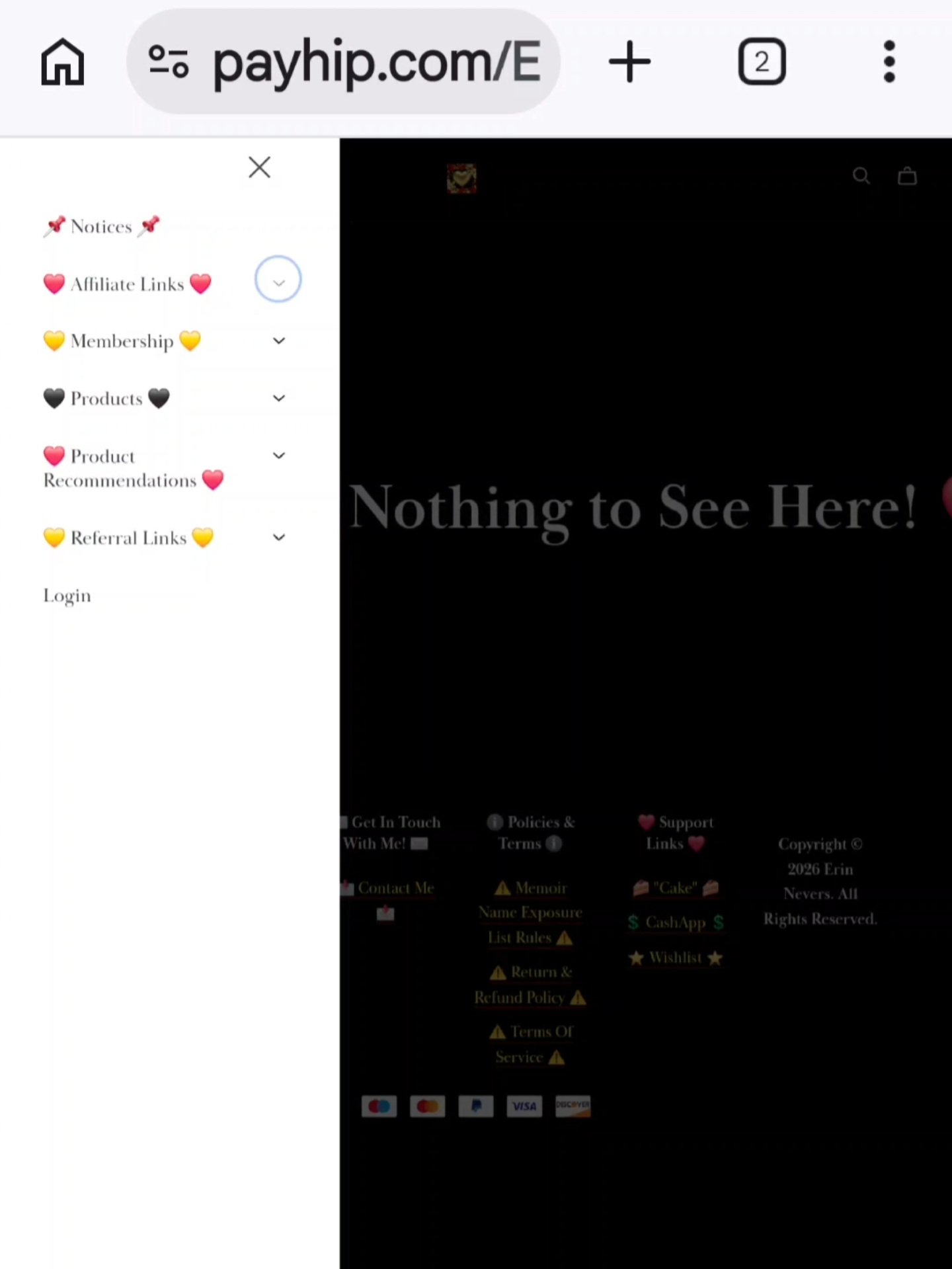 Erin Nevers is showing what happens when you tap the arrow next to the words with a dropdown.