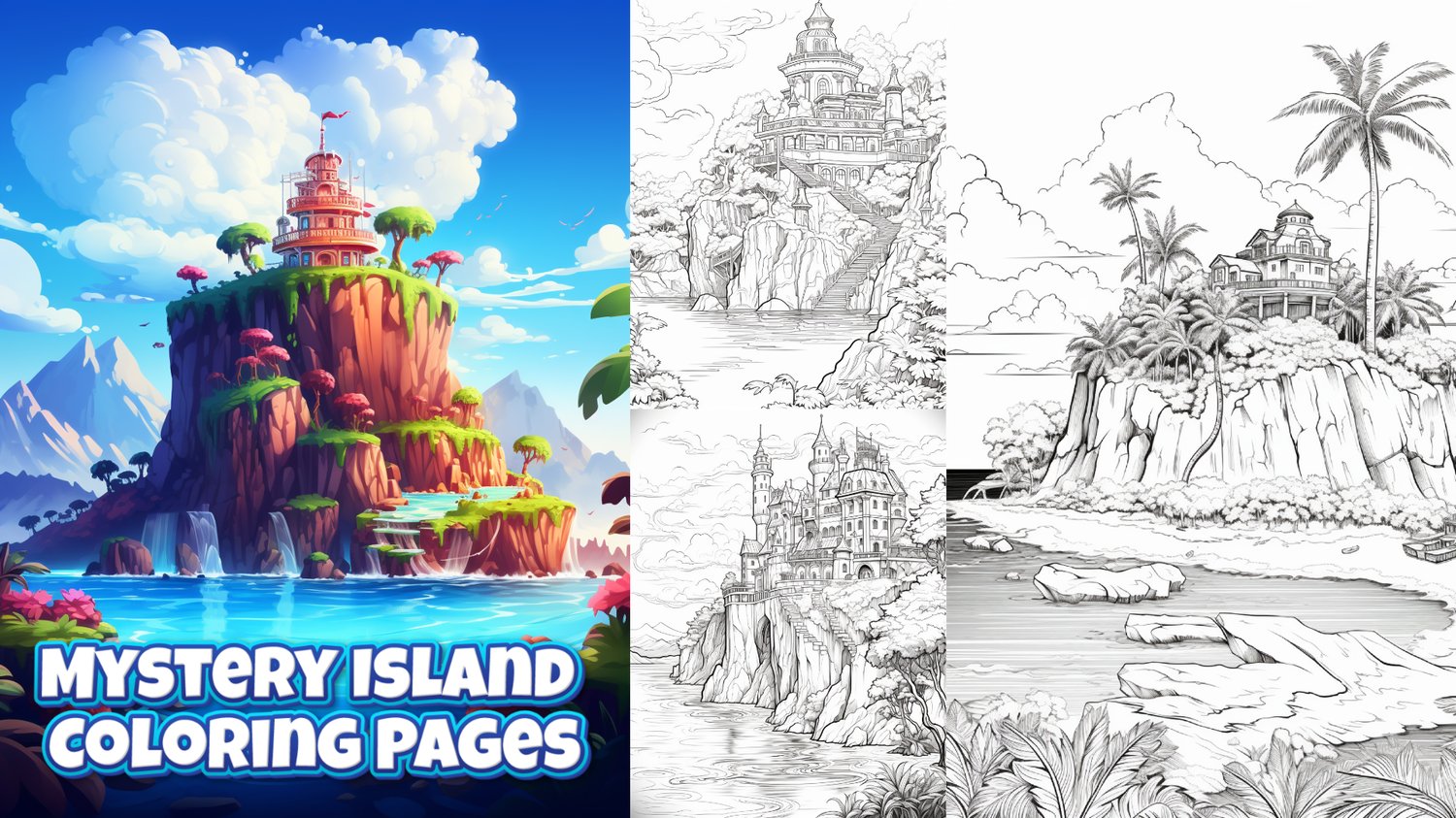 Mystery Island Coloring Pages for Adults