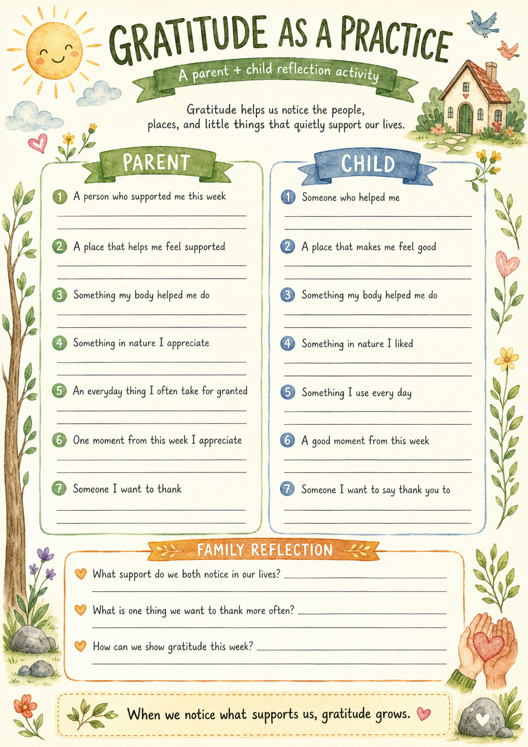 Gratitude as a Practice Worksheet