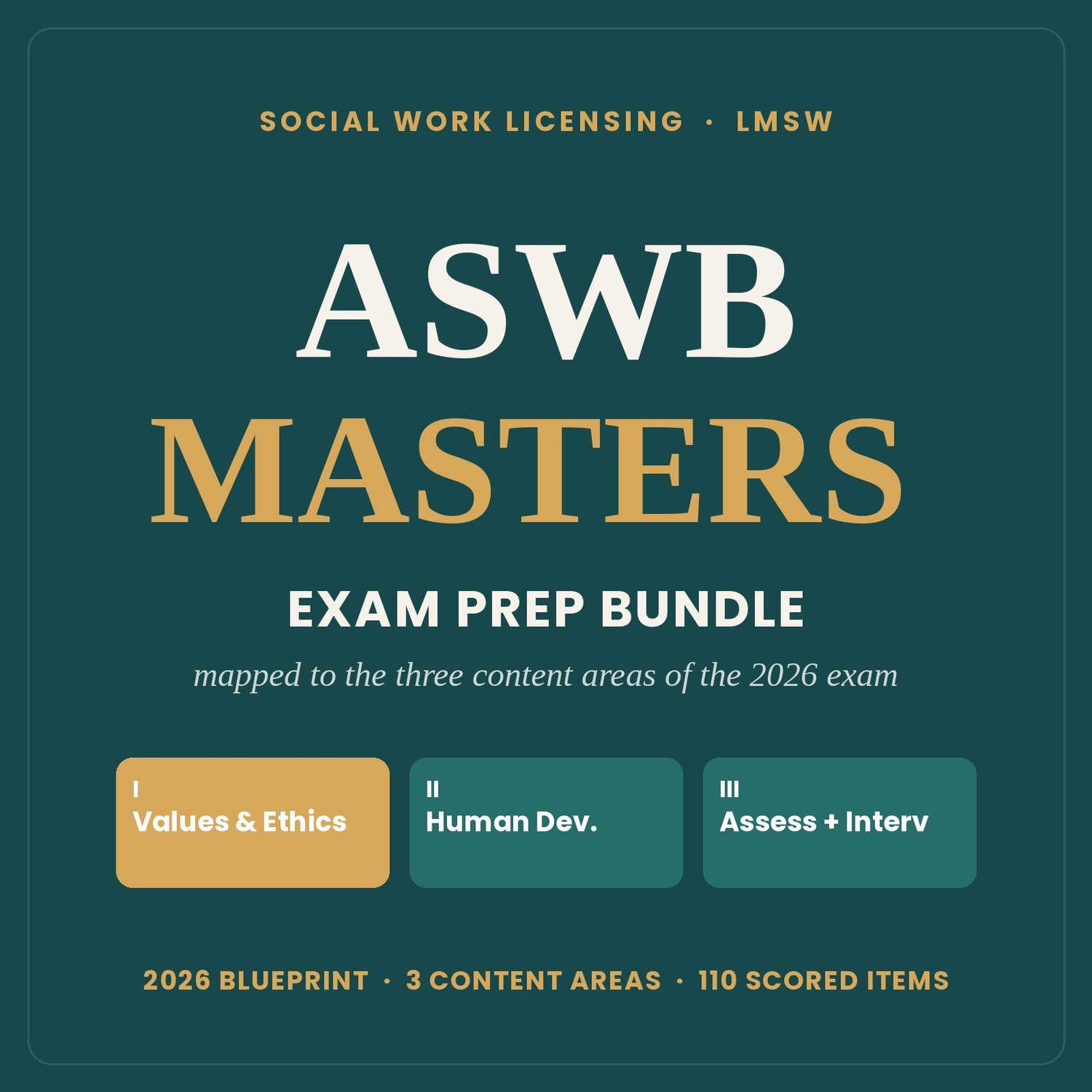 Cover of ASWB Masters Exam Prep Bundle 2026, LMSW Practice Questions