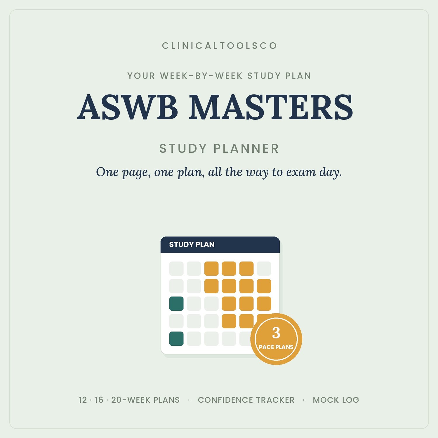 Cover of ASWB Masters Study Planner 2026, LMSW Exam Schedule
