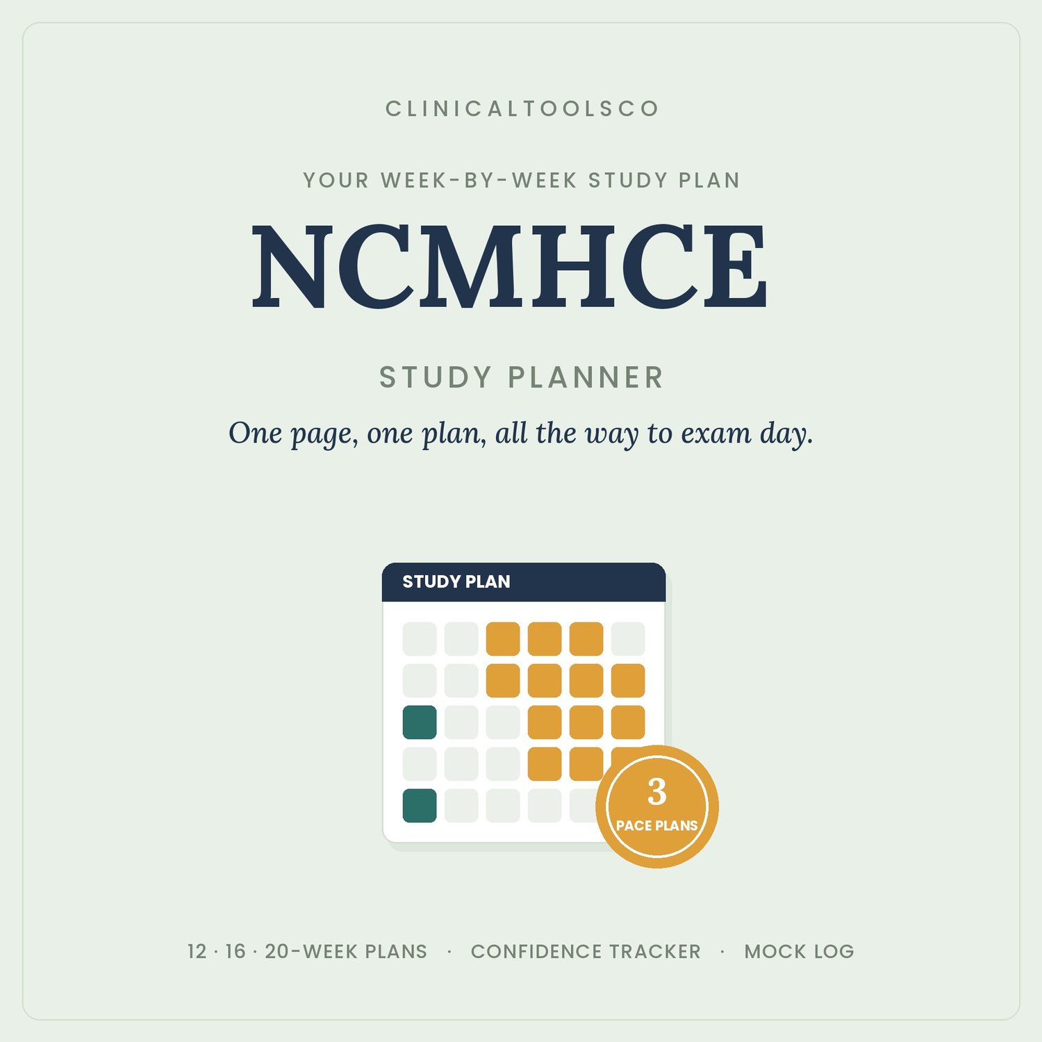 Cover of NCMHCE Study Planner 2026, Clinical Simulation Practice