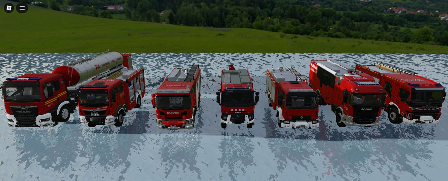 Roblox 7 fire truck vehicle pack with detailed emergency trucks