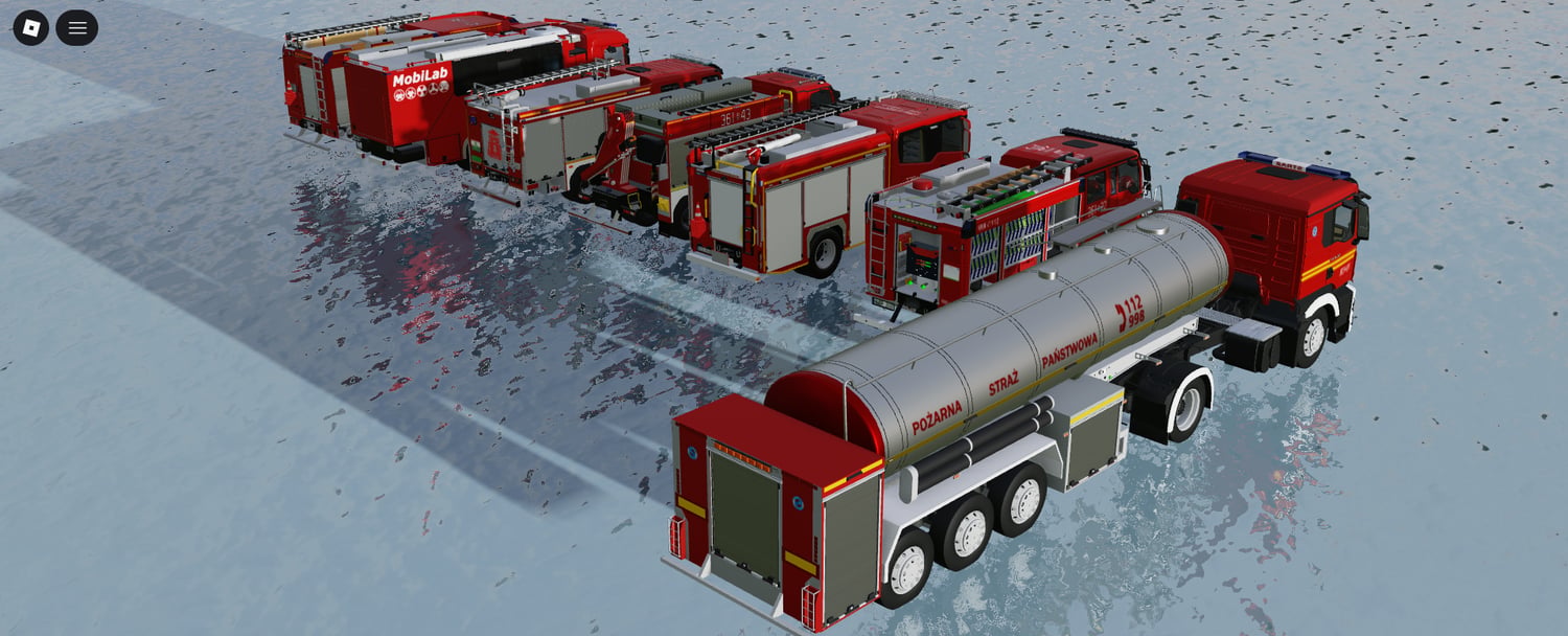 Roblox fire truck vehicle collection with detailed exteriors