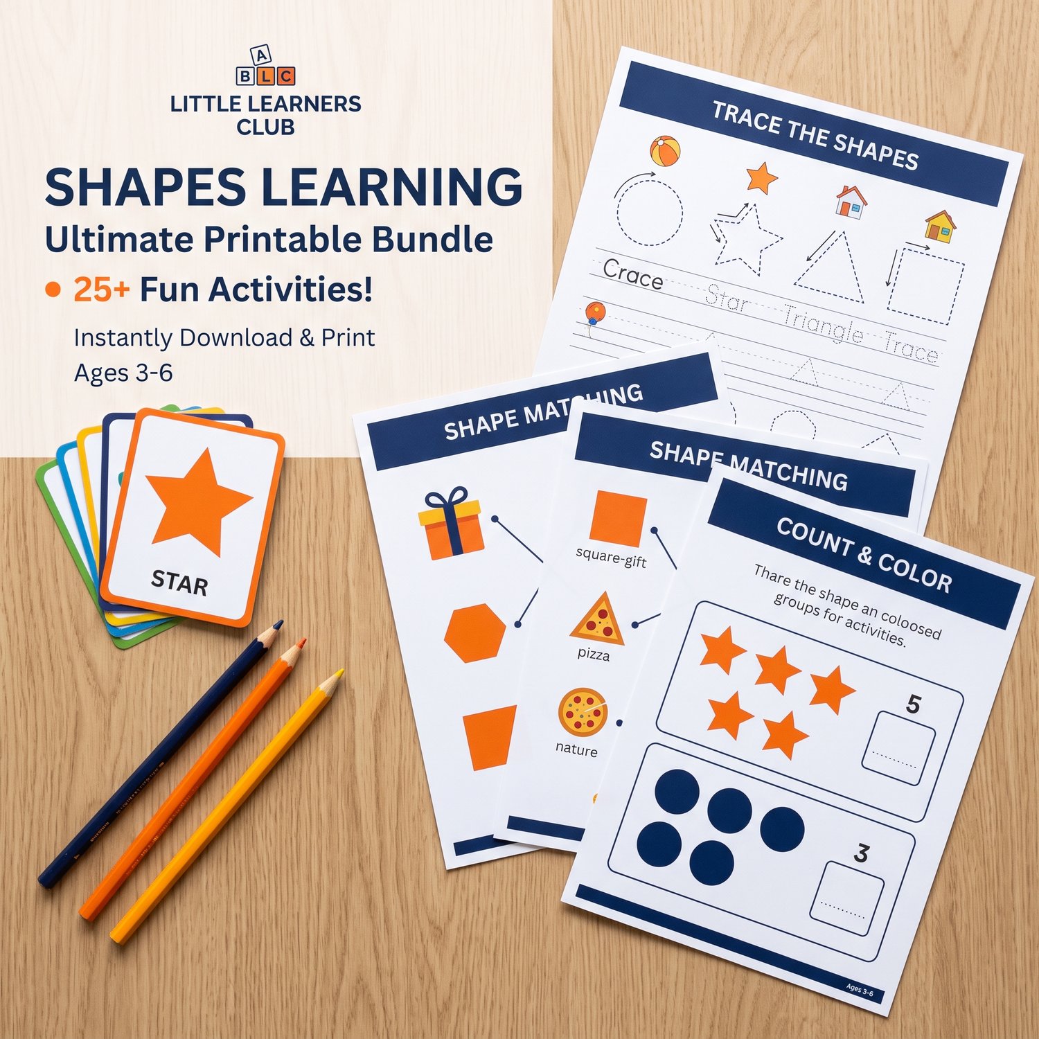 Printable shape recognition activities for children