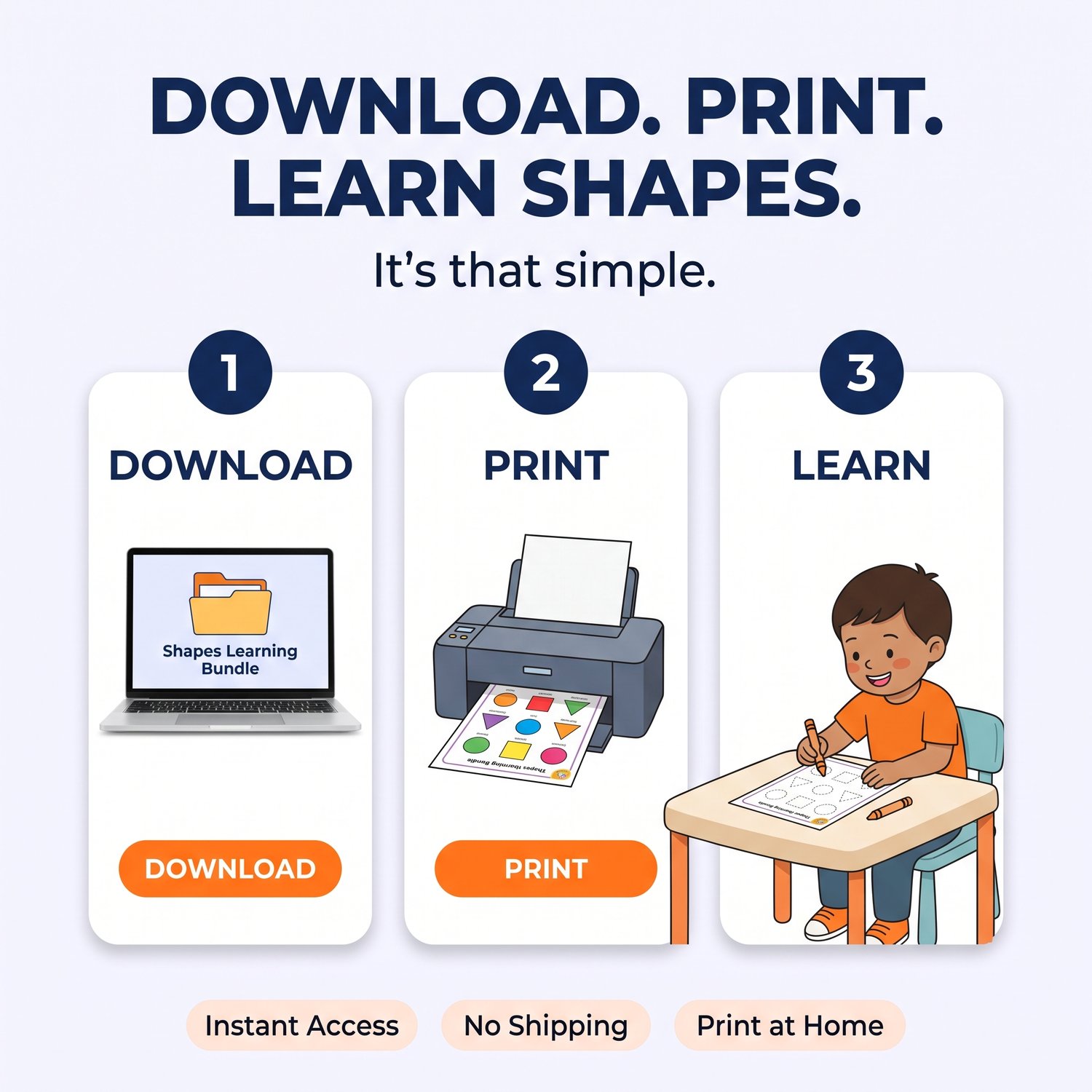 Shape identification activities for preschool and kindergarten