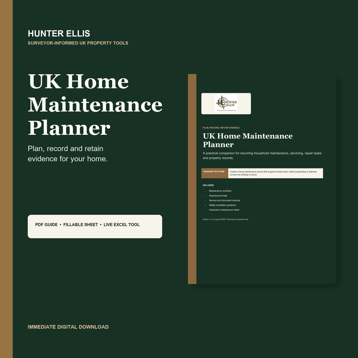 UK Home Maintenance Planner Hunter Ellis digital tool