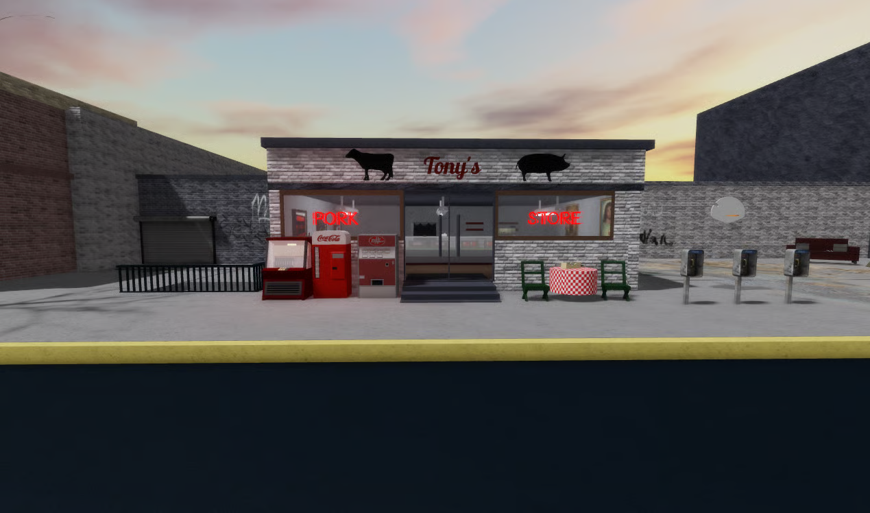 Roblox Italian butcher shop exterior