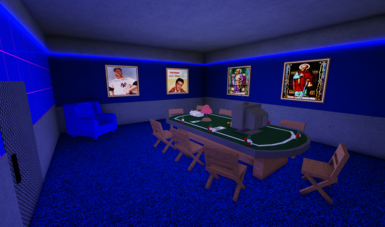 Roblox gambling room with retro television