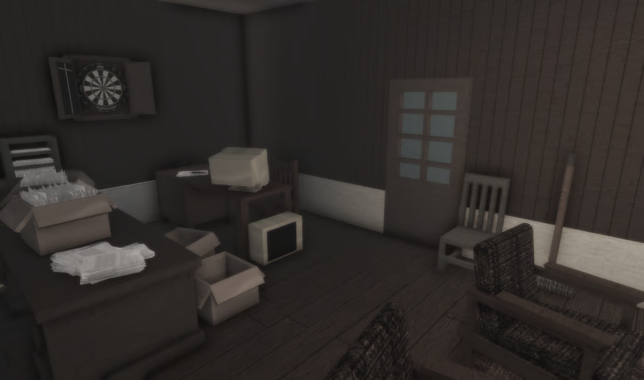 Roblox bar interior with kitchen and period decorations