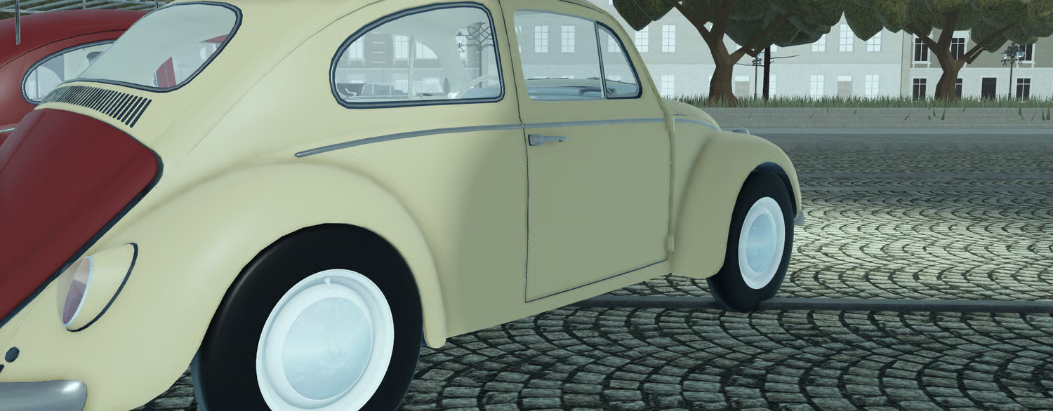 Detailed interior of classic compact vehicle