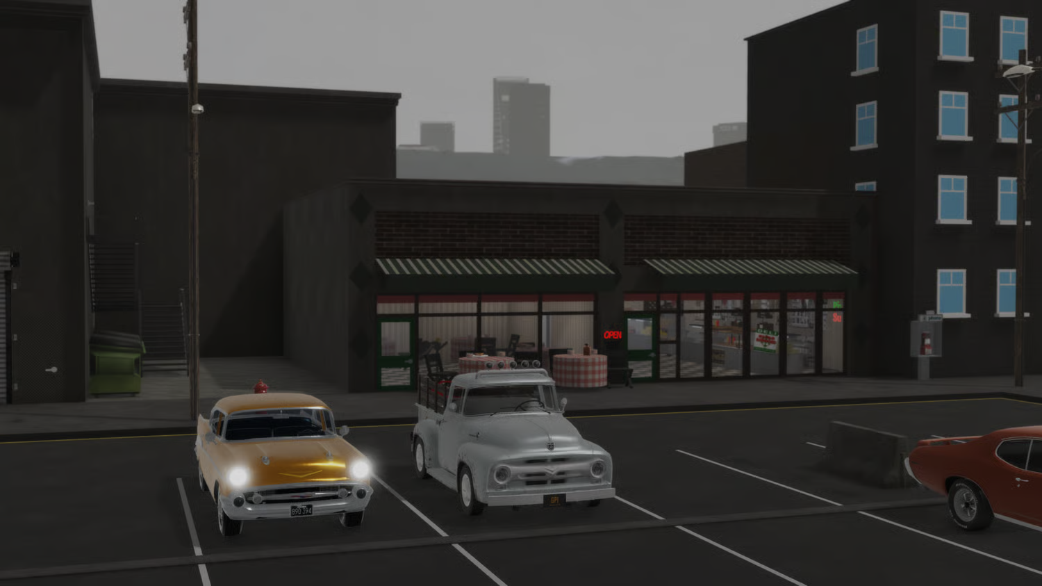 Philadelphia 1970s Roblox city roleplay map at night