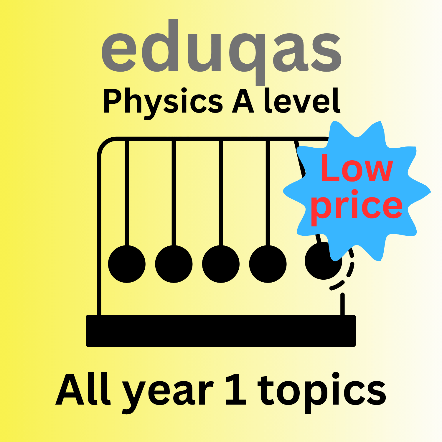 Eduqas Physics A level - all year topics - low price bundle