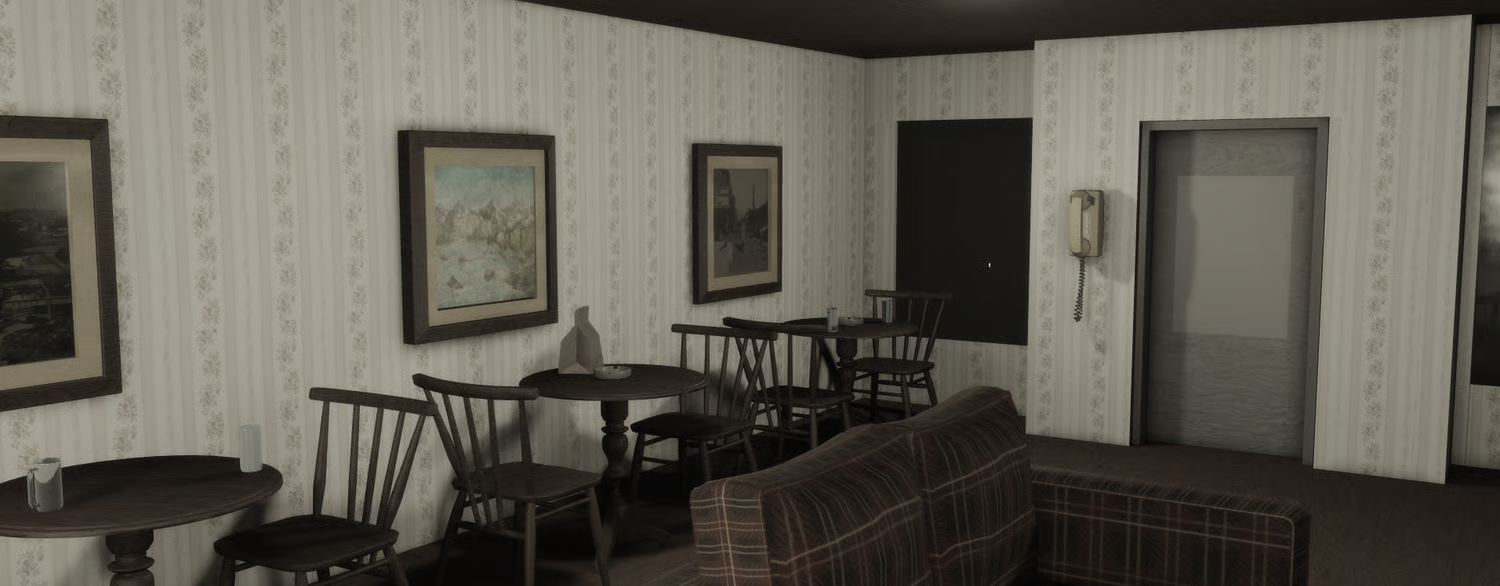 Furnished Italian social club kitchen with vintage appliances