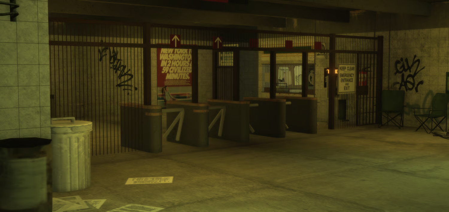 Subway station stairs