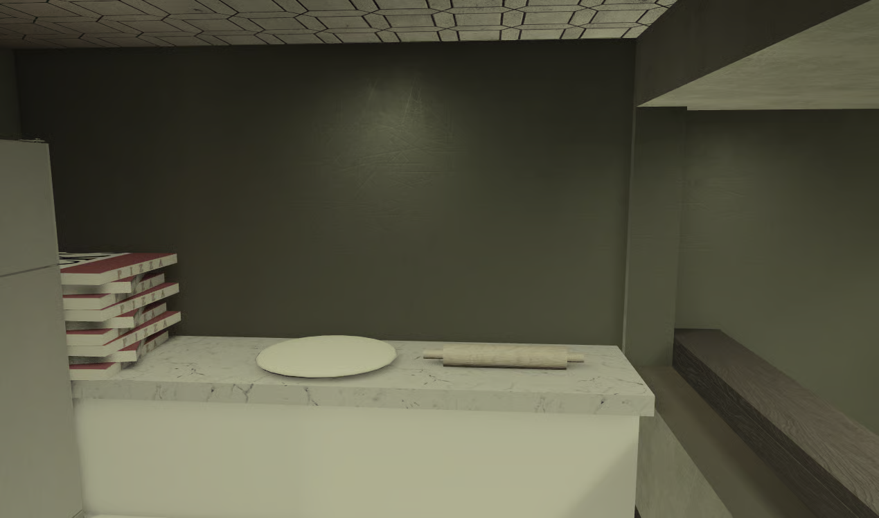 Two-floor Italian restaurant dining area