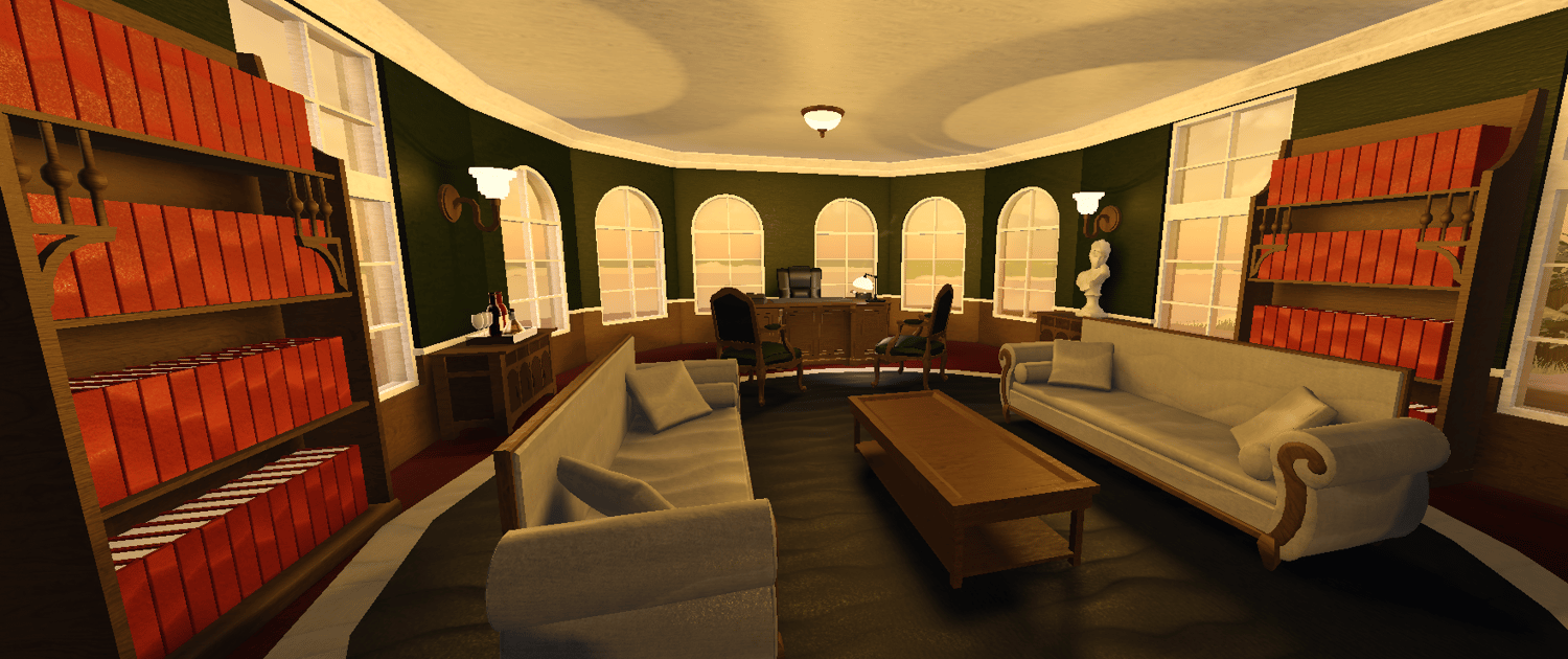 Mansion kitchen with dining area and round table