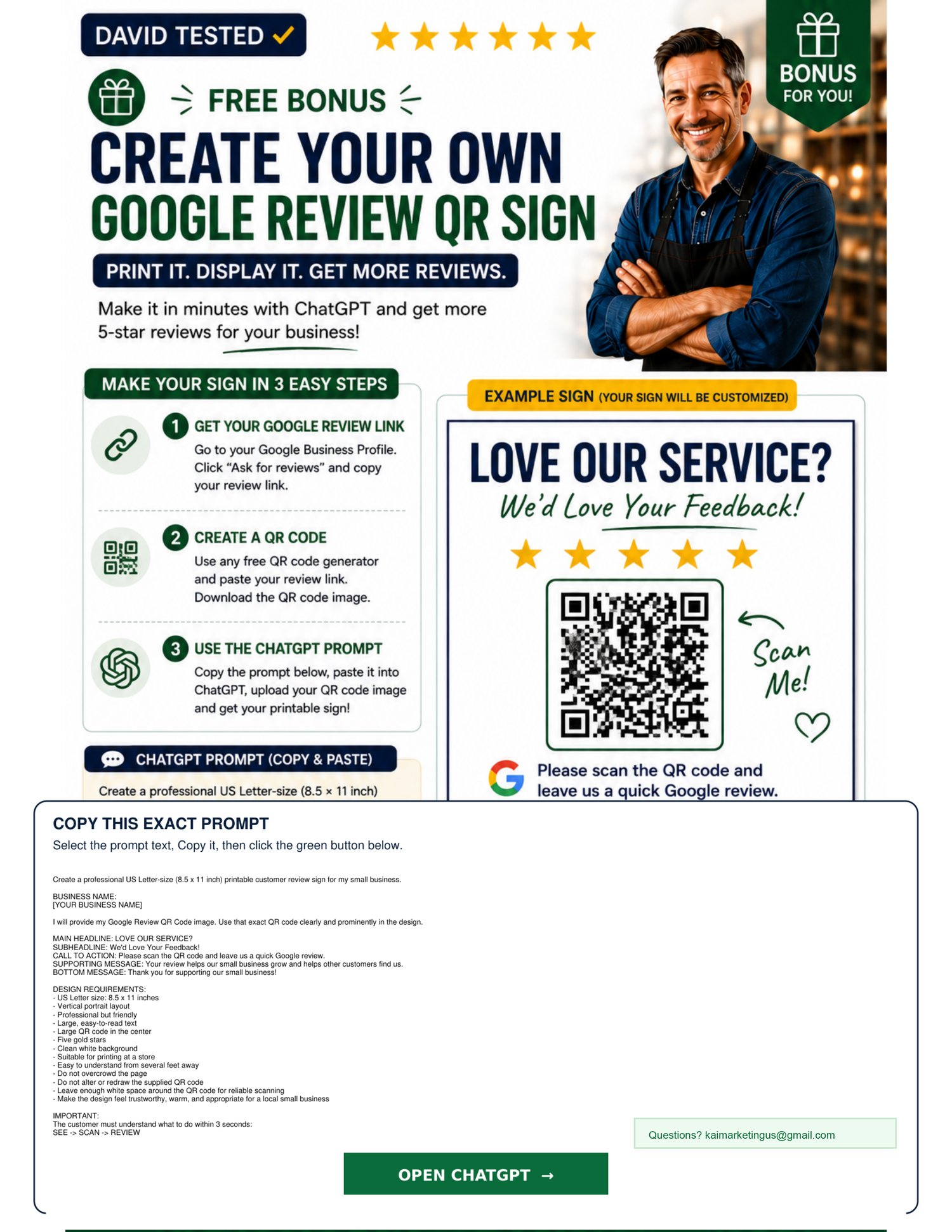 Google Review QR Sign Bonus Guide for Small Business Owners