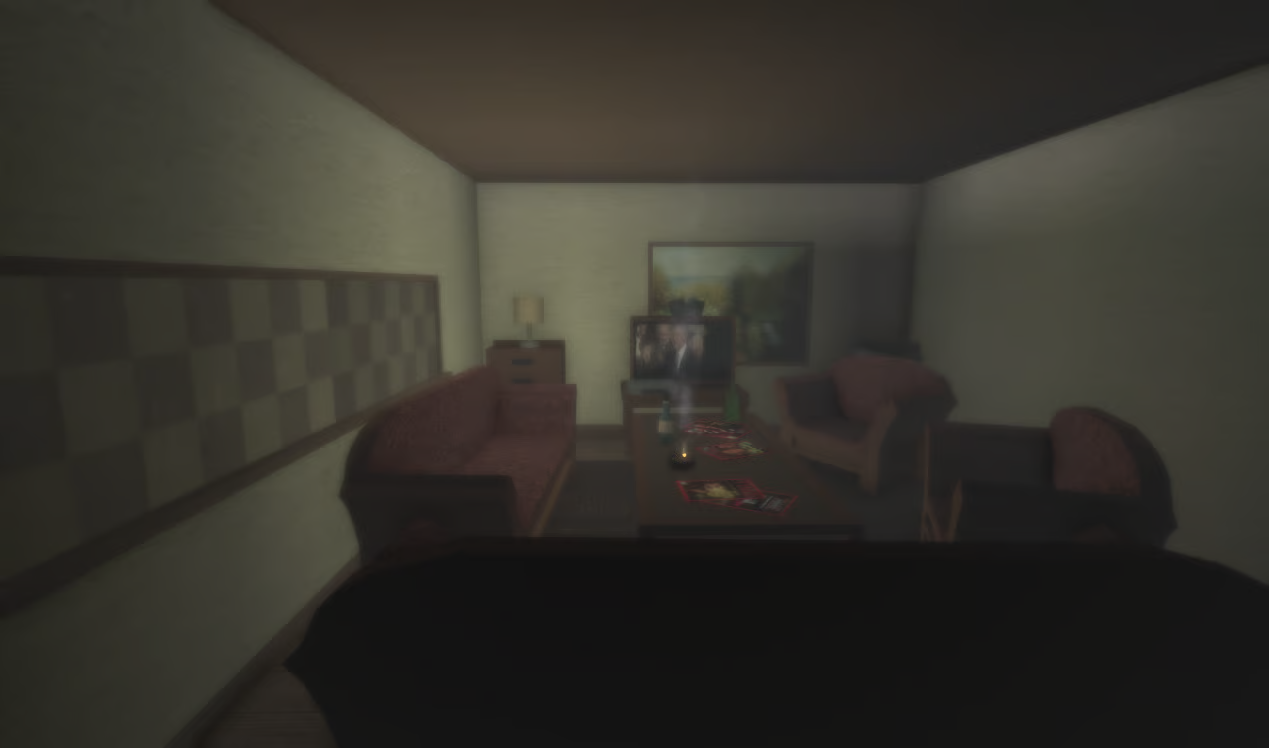 TV room with vintage furniture