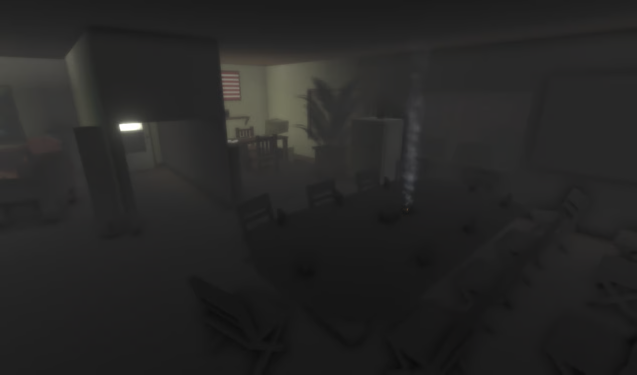 Secret meeting room with table