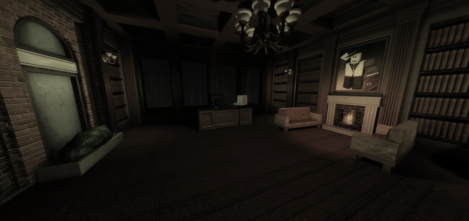 Roblox jazz bar asset with performance stage and nighttime atmosphere