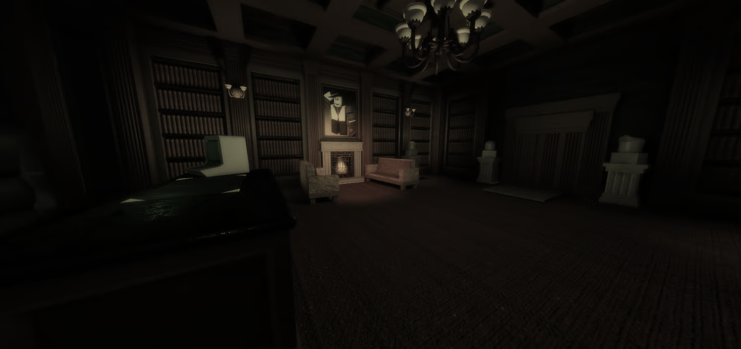 Detailed office interior with filing cabinets and classic furniture