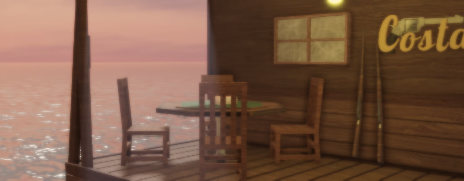 Offshore cabin with detailed wooden exterior