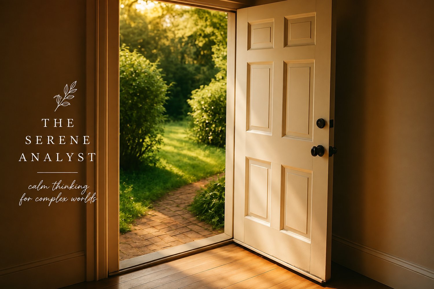 Open door leading to a sunlit garden path, symbolising how to begin a new month intentionally with clarity and purpose.