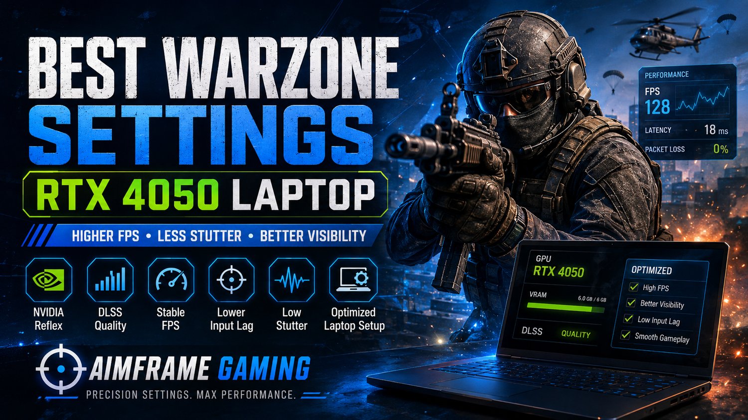 Best Warzone settings for RTX 4050 laptop in 2026 for higher FPS and less stutter