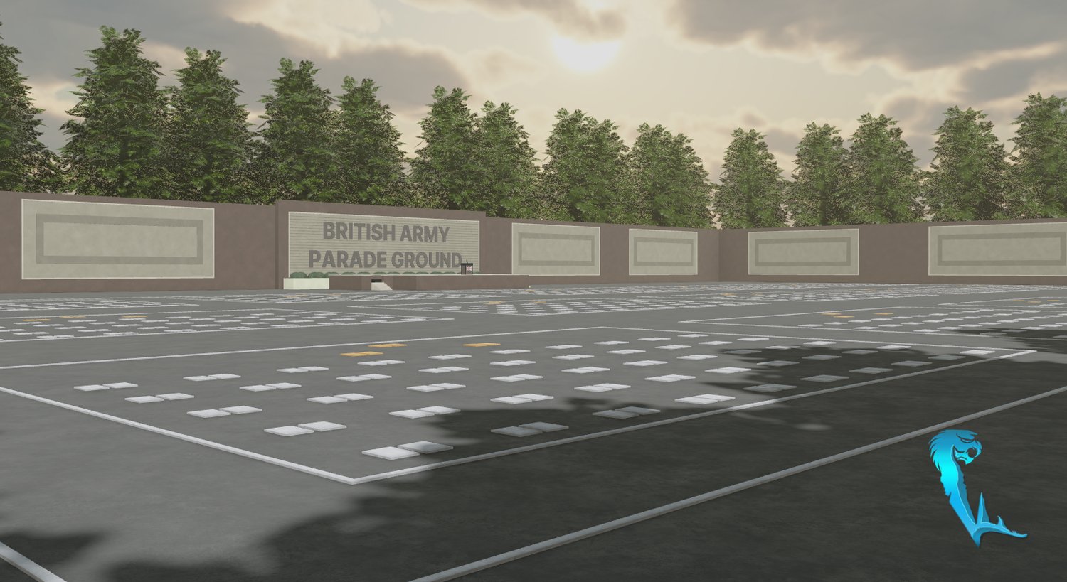 Large British Army-style Roblox parade ground