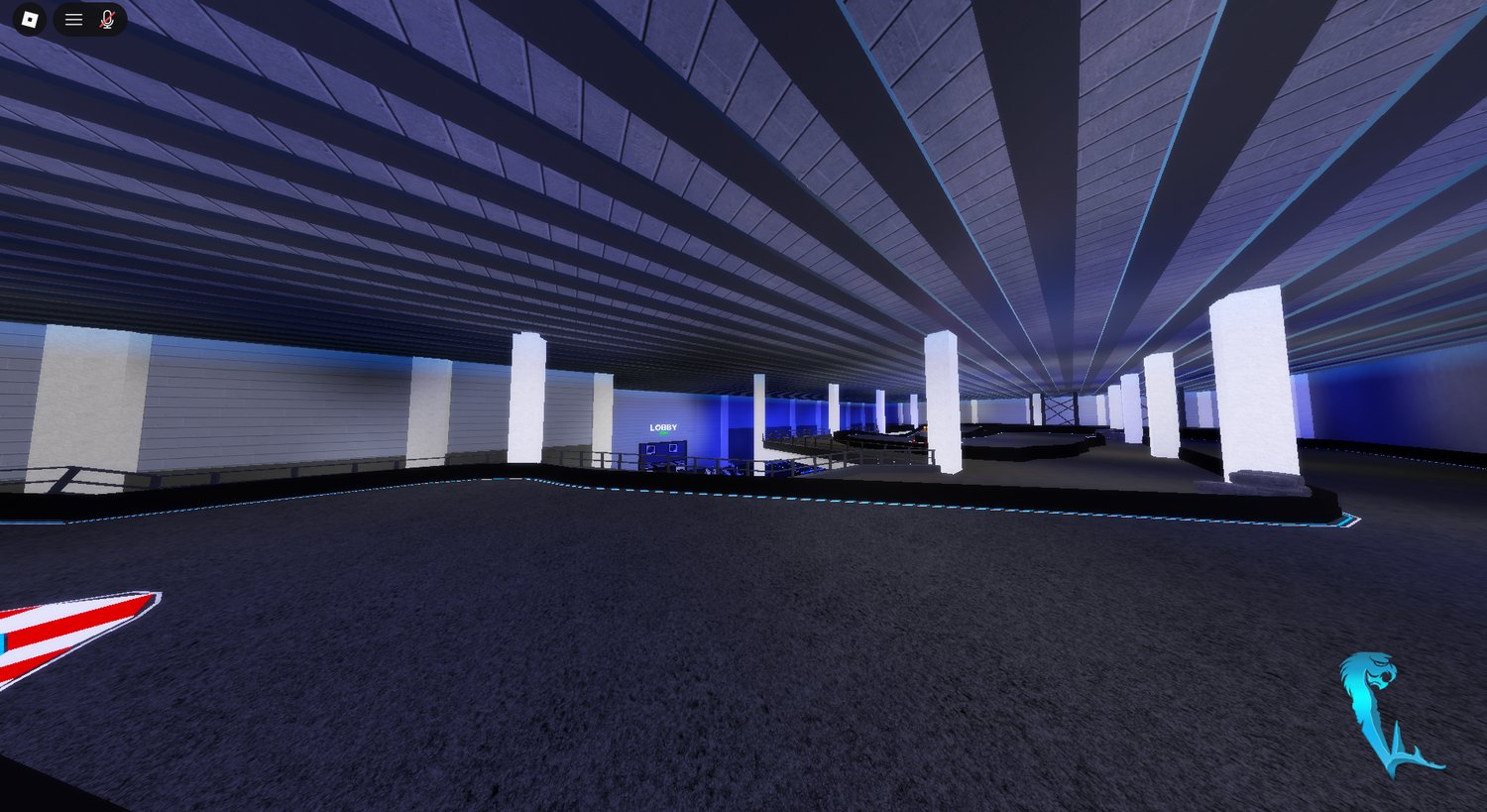 Roblox karting map with racing lanes and lobby