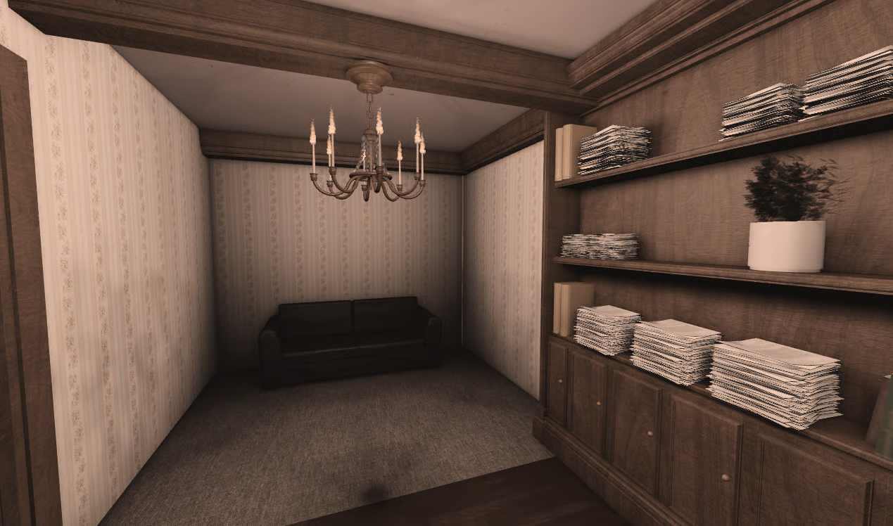 Music producer office interior with cigar roleplay tools