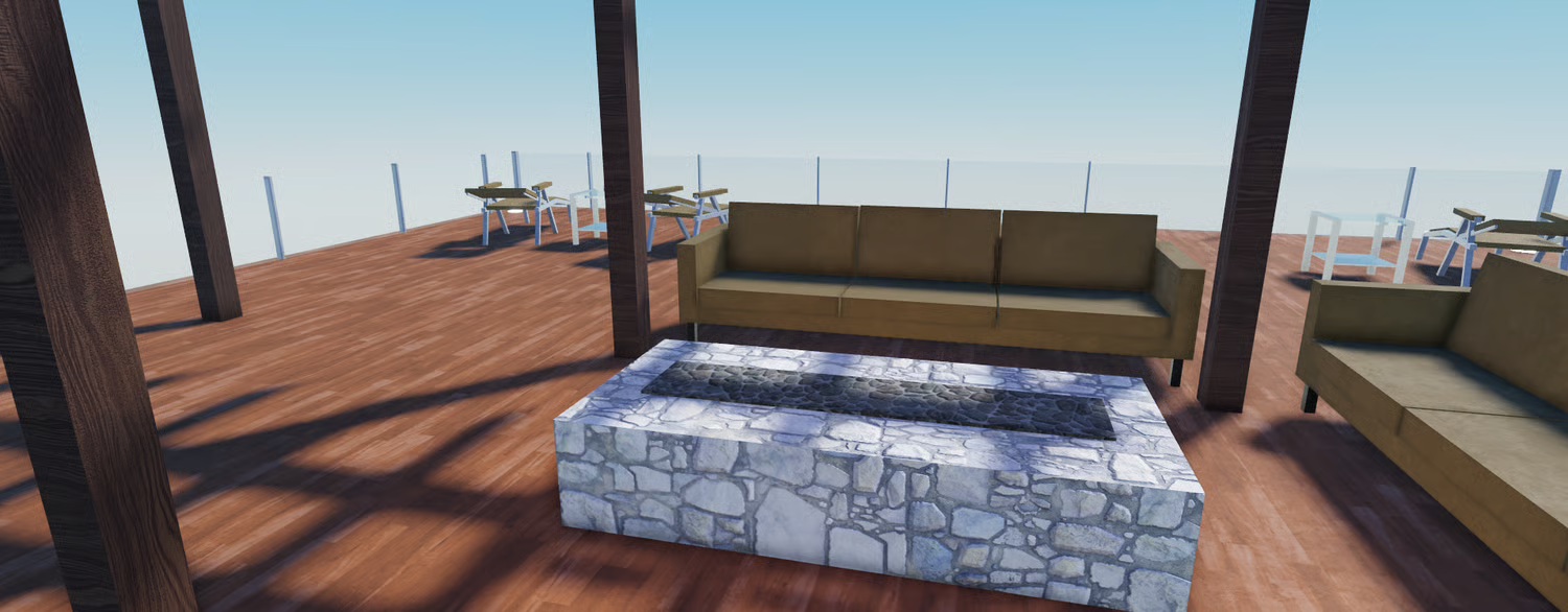 Furnished living room with sofa and TV
