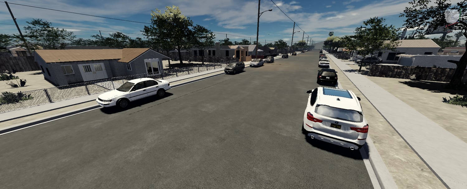 Elevated residential street view