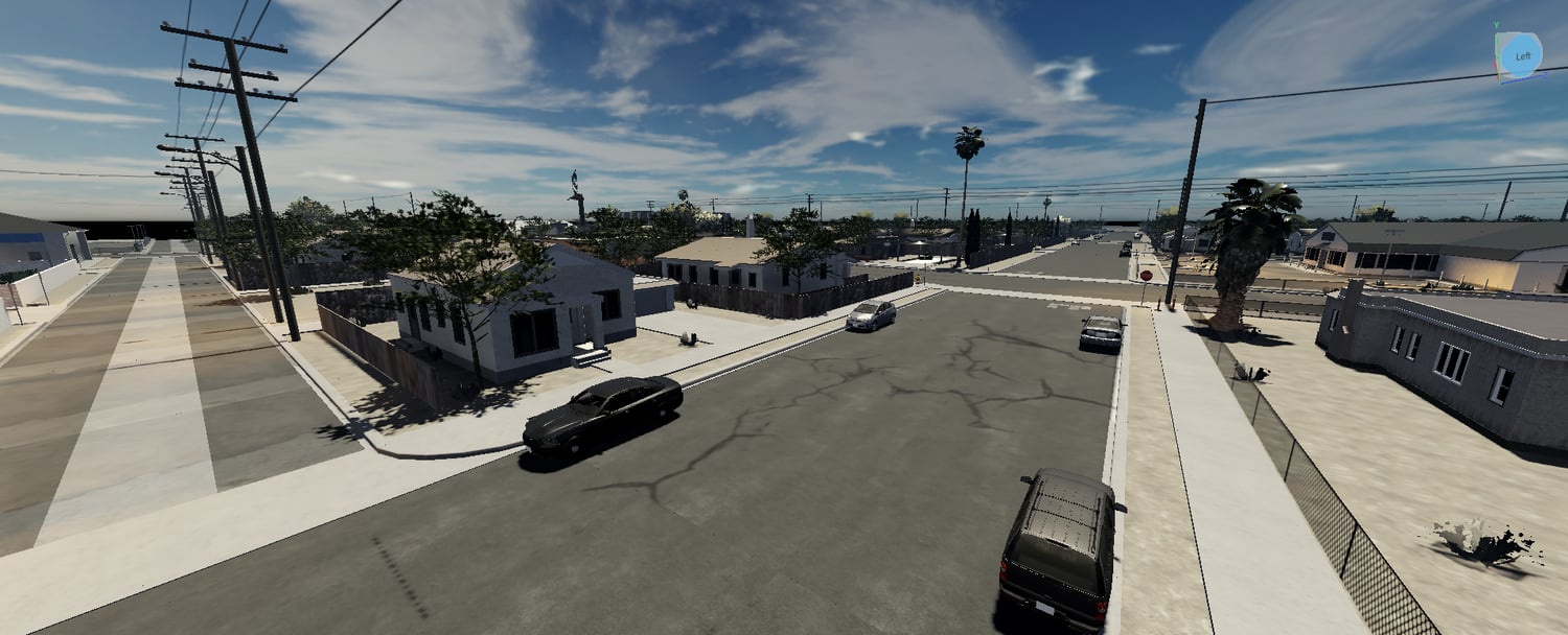 Commercial building parking area