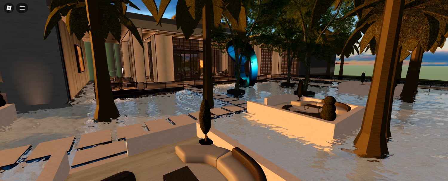 Resort lobby with furnished seating