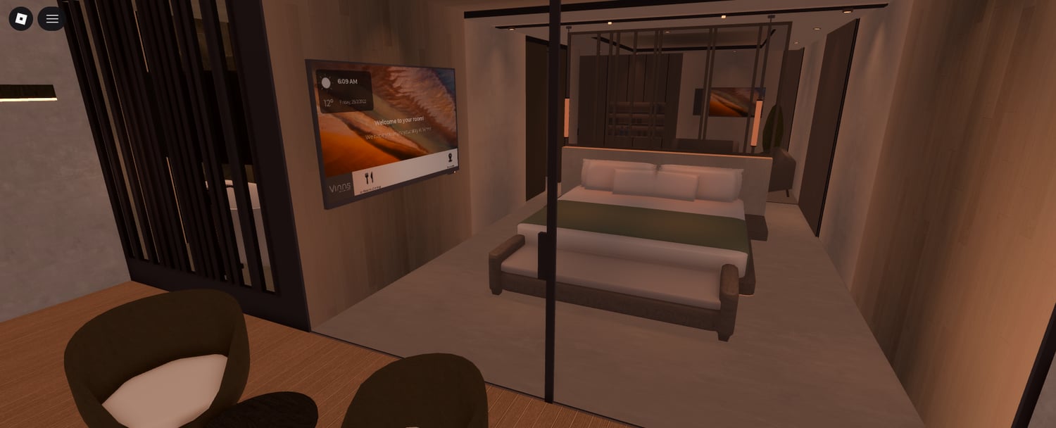 Furnished resort guest room